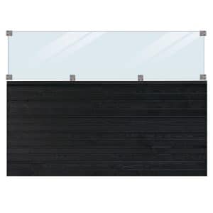 Plus Plank profilhegn inkl. glas 174x125 cm sort