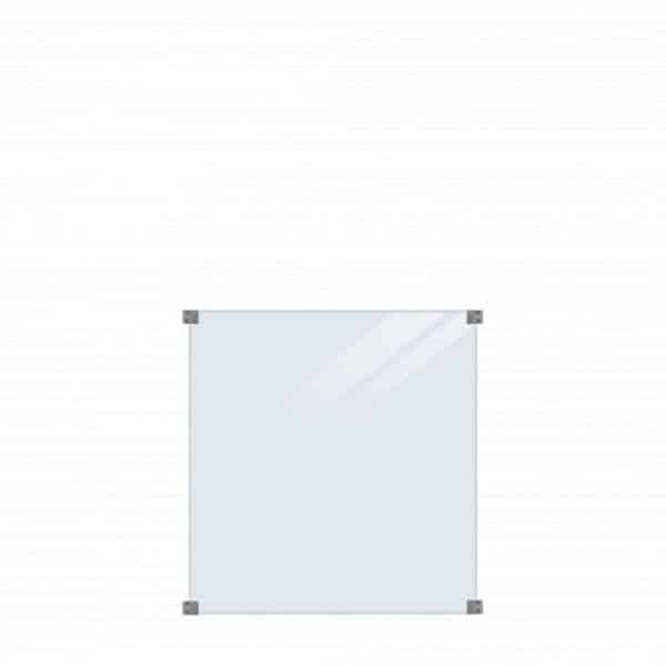 Plus Glashegn Lamineret inkl. 4 runde beslag - B 90 cm x H 91 cm - Glas klar lamineret